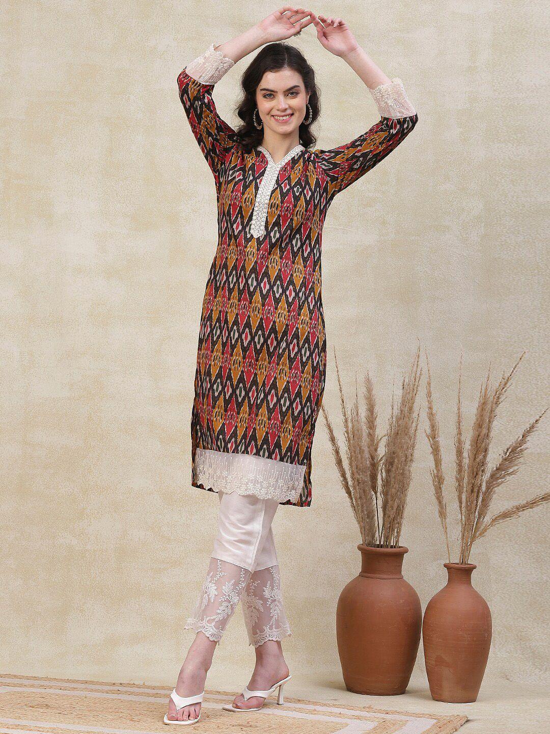 fashor printed sequinned kurta