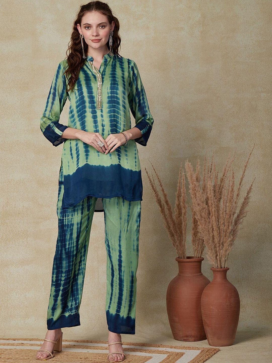 fashor shibori dyed tunic with palazzos