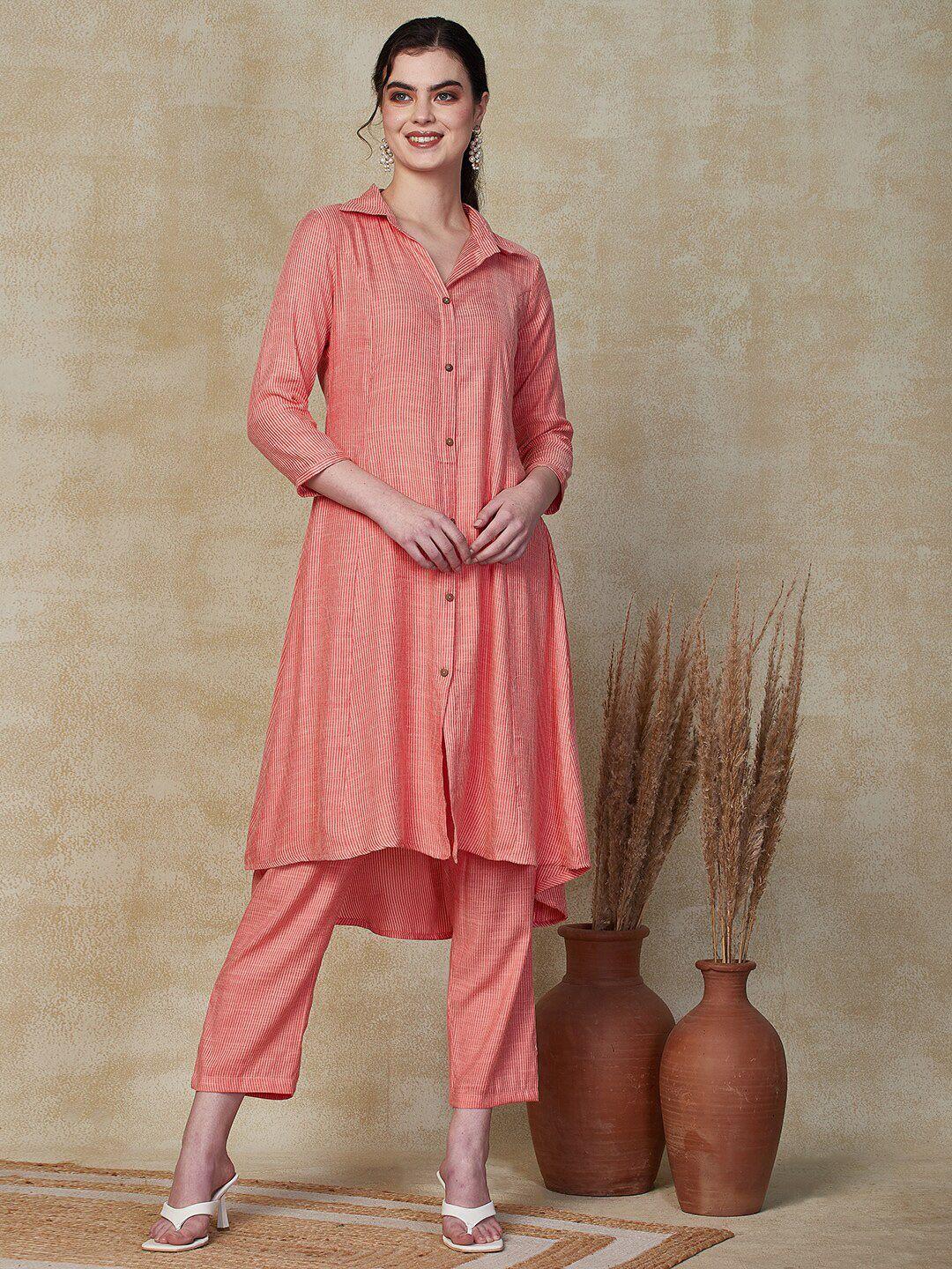 fashor striped a-line kurta with trousers