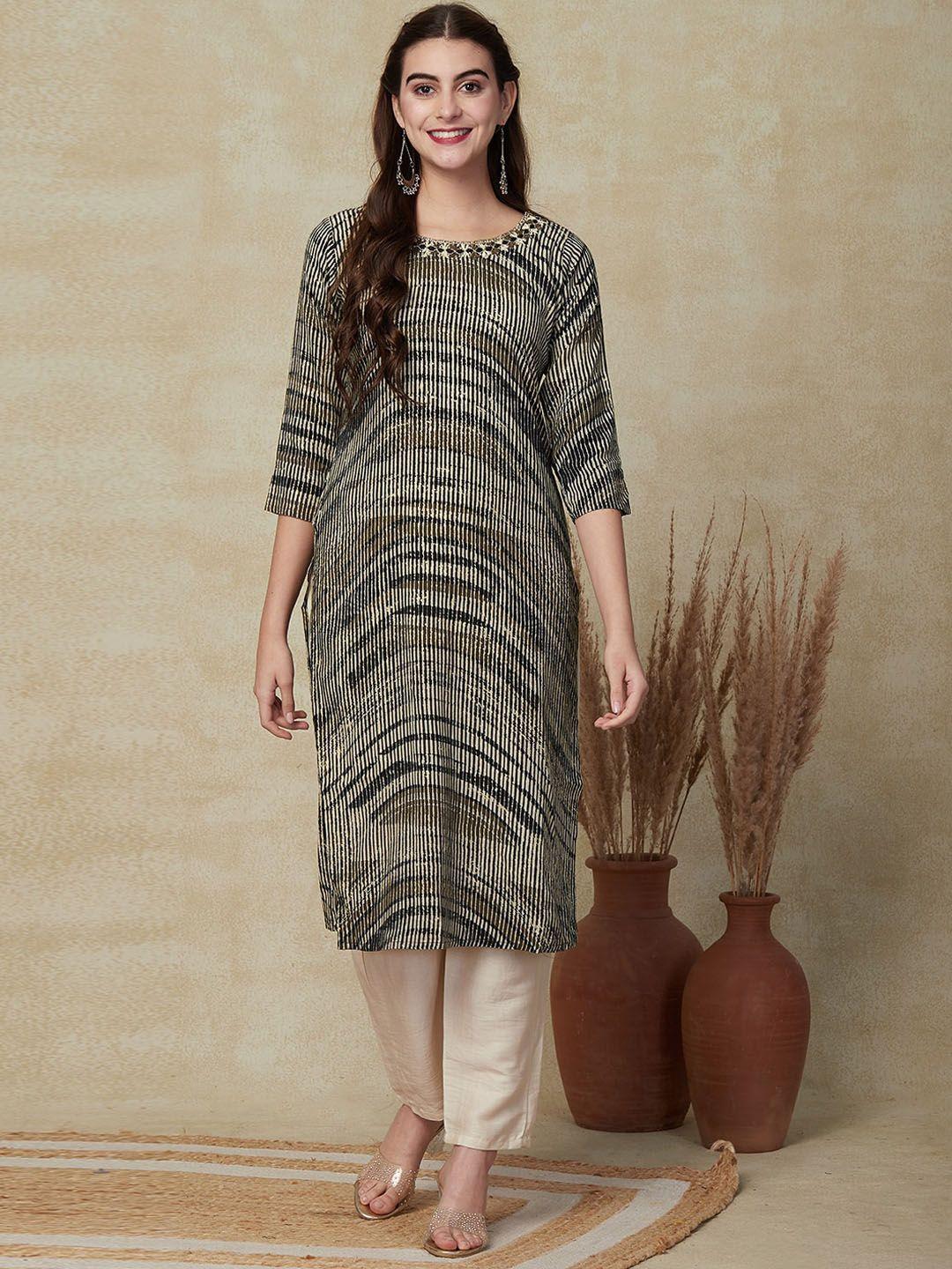 fashor striped straight kurta