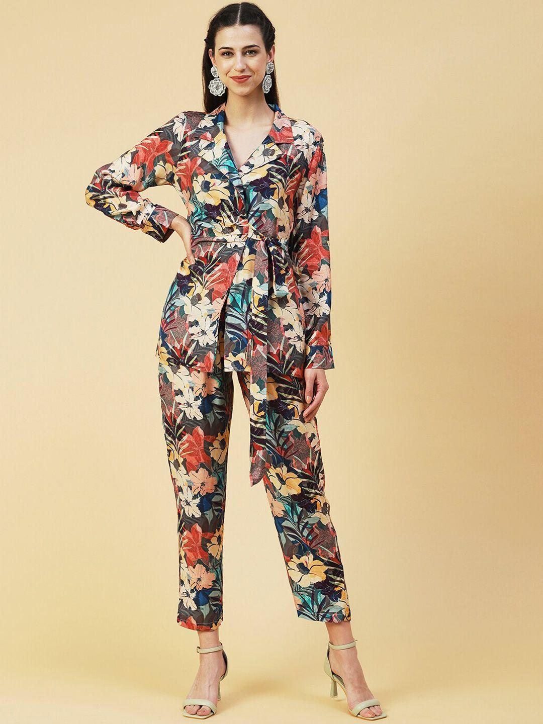 fashor women floral printed co-ords