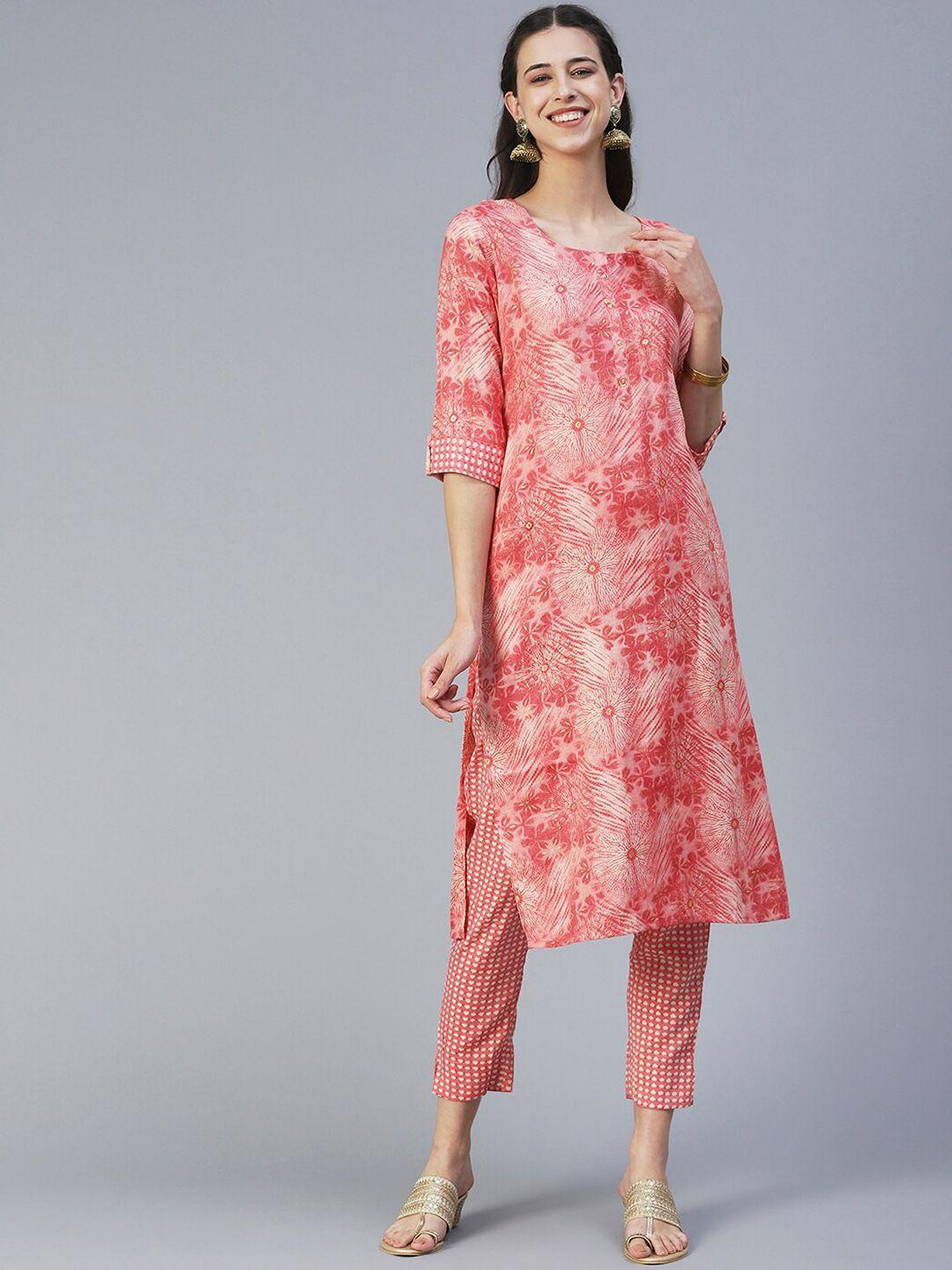 fashor women floral printed kurta with trousers