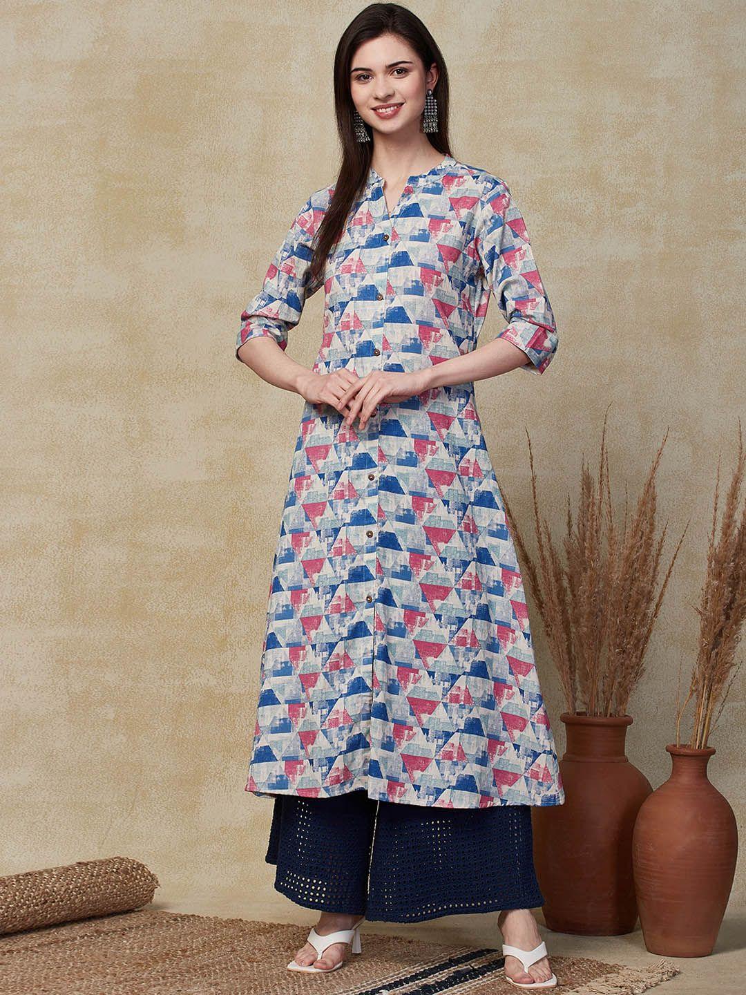 fashor women floral printed thread work kurta