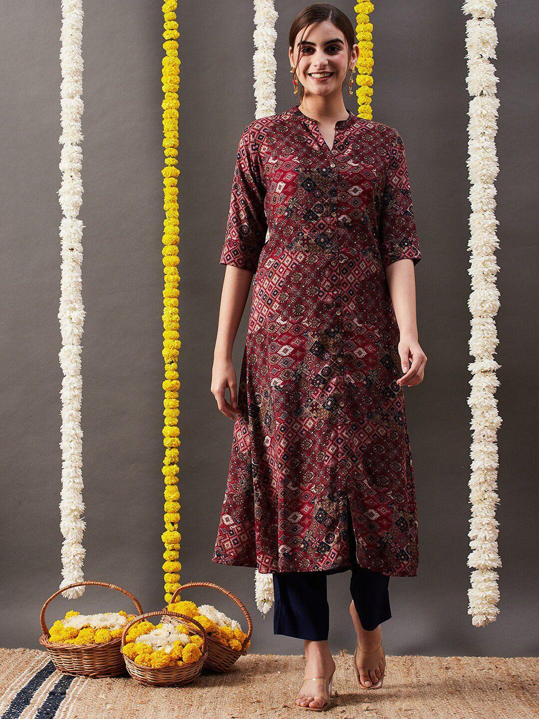 fashor women multicoloured floral printed kurta