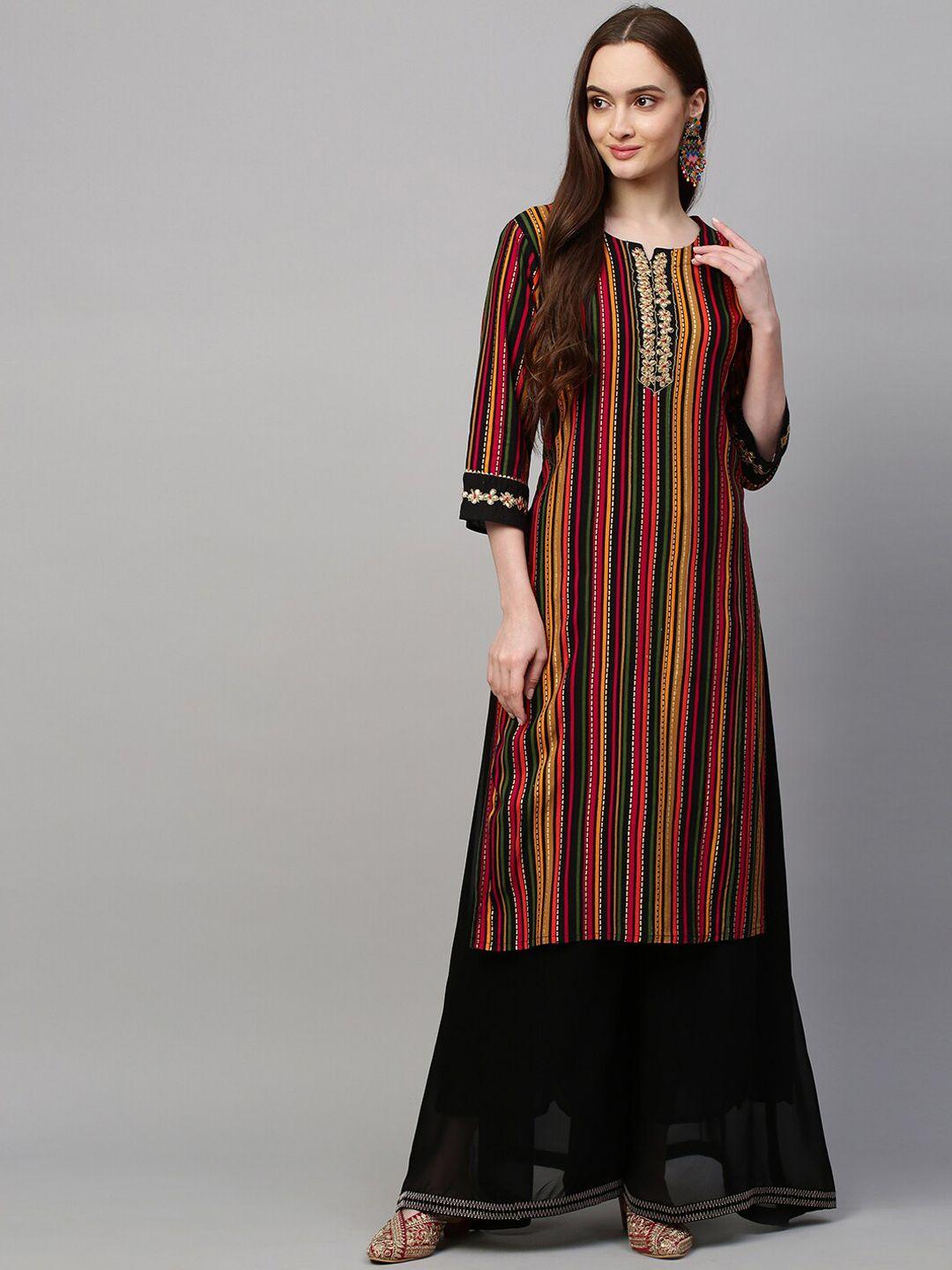 fashor women multicoloured striped kurta