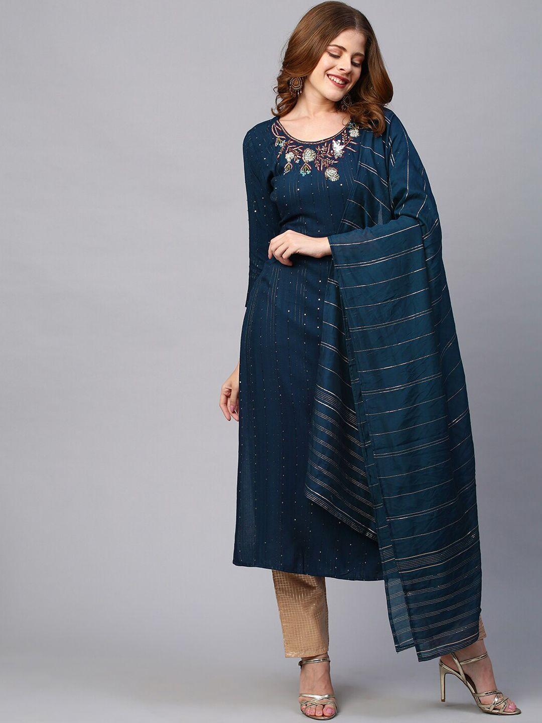 fashor women navy blue kurta