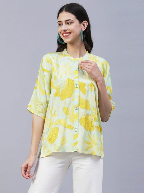 fashor yellow embroidered top
