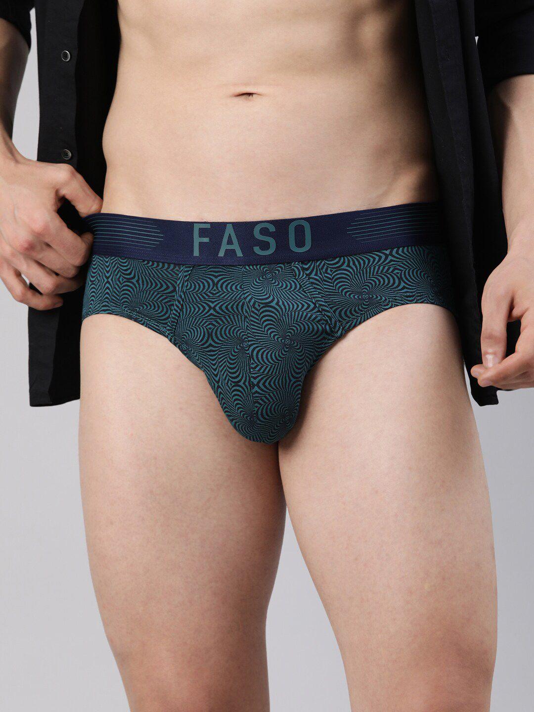 faso geometric printed mid-rise cotton basic briefs ft7001-sq-chesapeakeblue