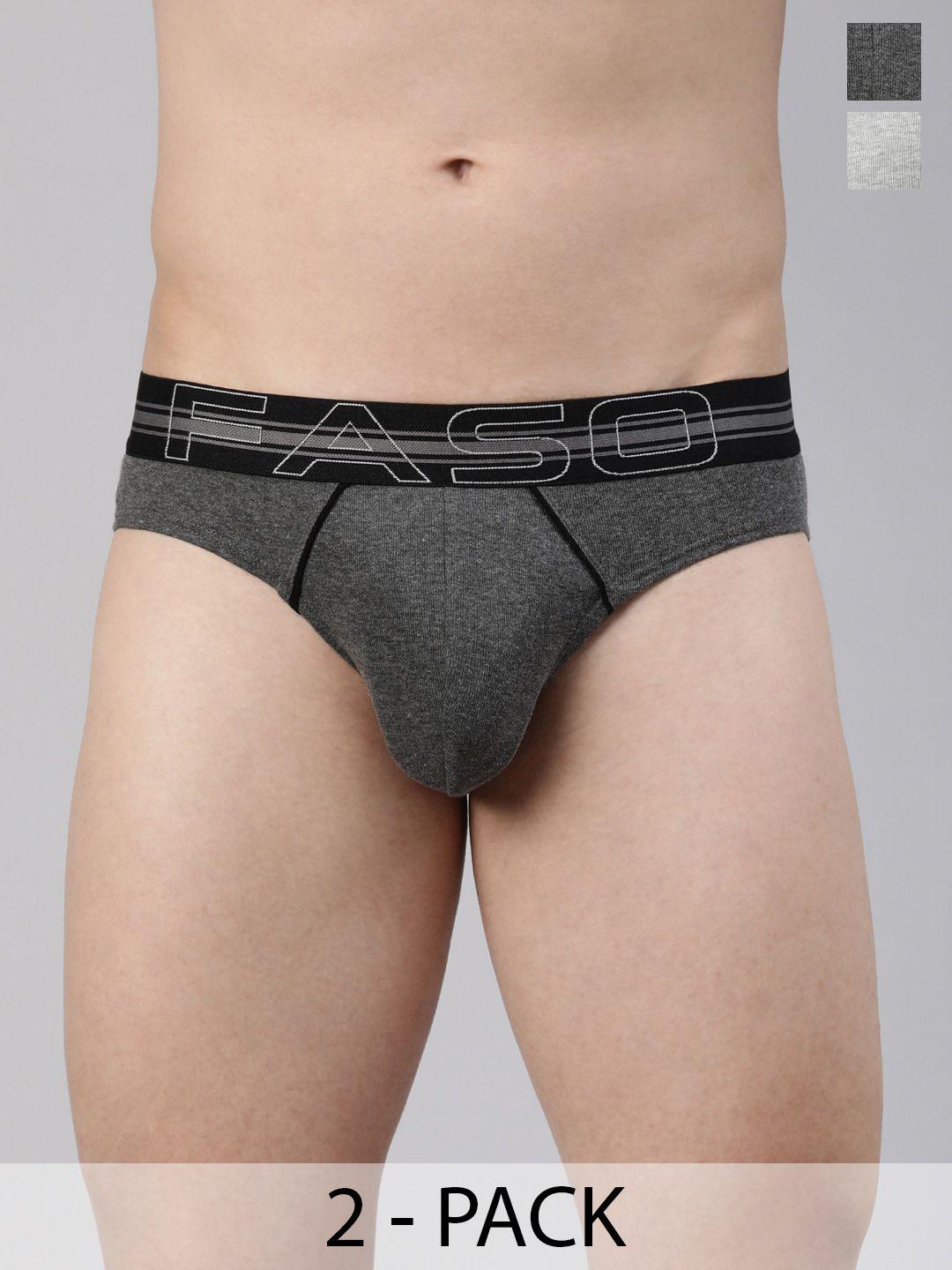 faso pack of 2 cotton basic briefs fa1503-sq-po2-charcol-greymel