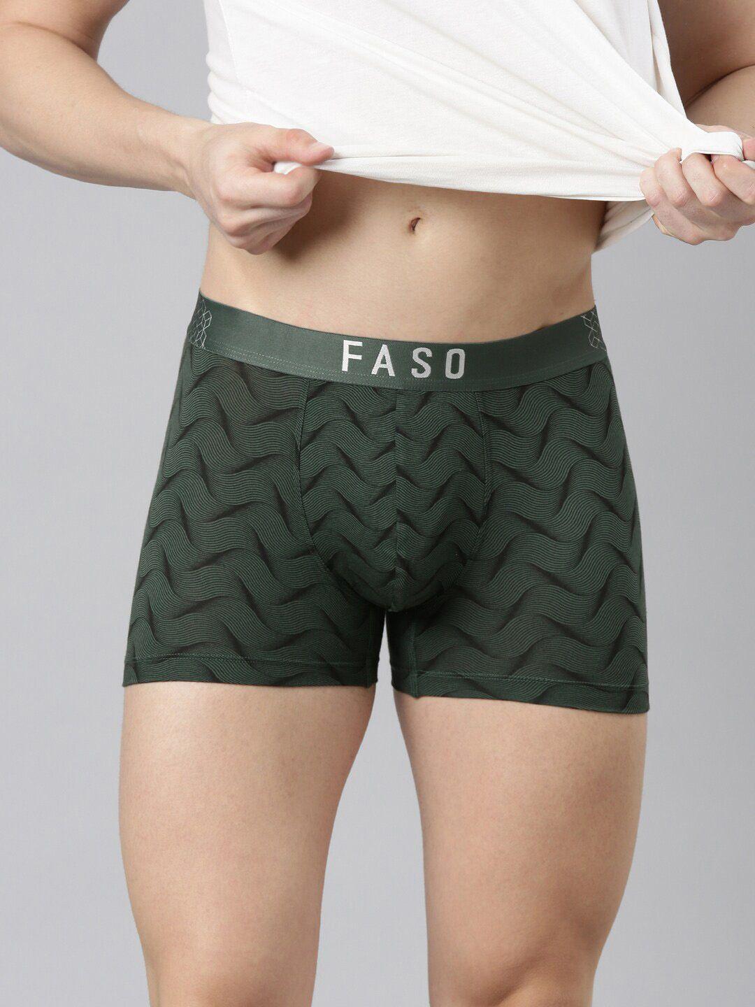faso printed mid rise label free organic cotton trunk fs3007-sq-olivegreen1