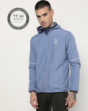 fast-dry zip-front hooded jacket