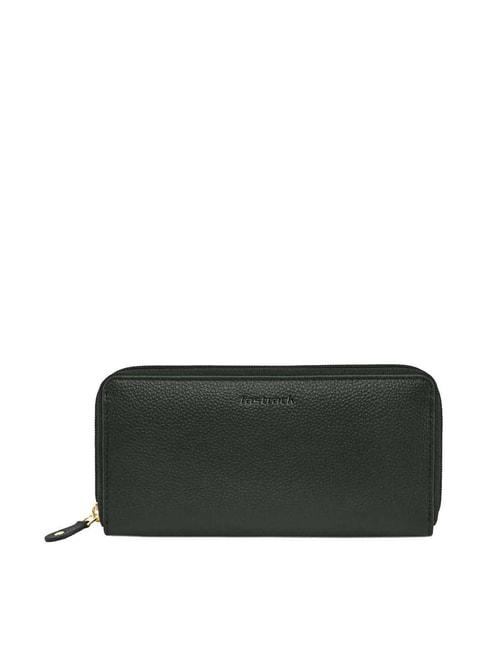 fastrack black solid zip around wallet for women