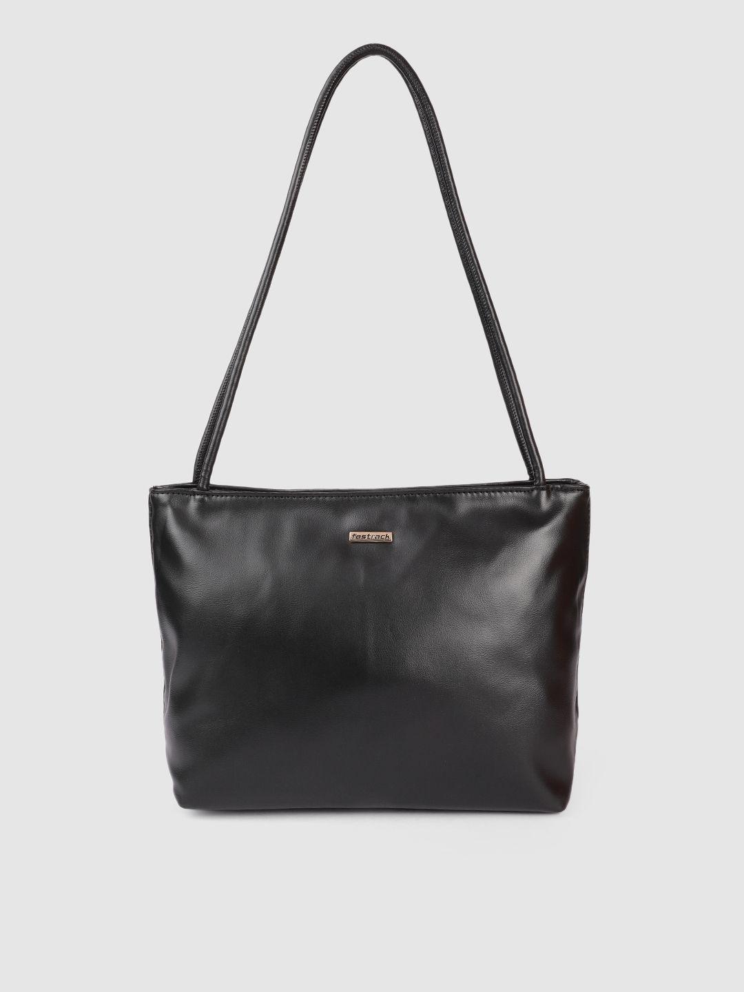 fastrack black structured shoulder bag