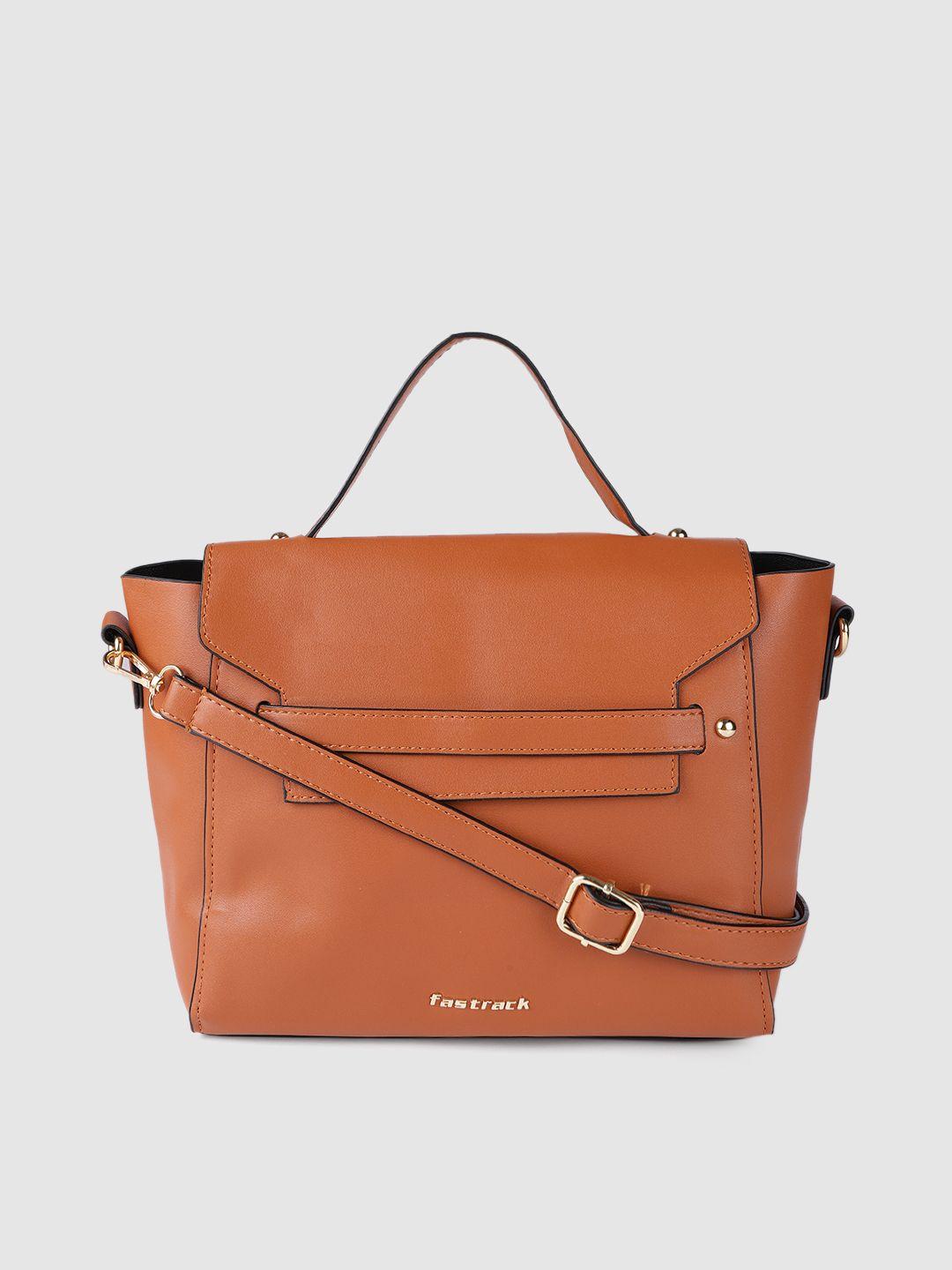 fastrack brown solid satchel