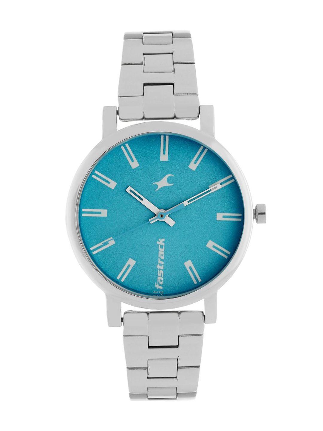 fastrack fundamentals women blue analogue watch nl68010sm02