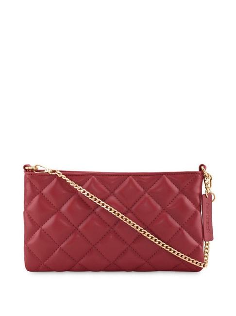 fastrack luscious red quilted small sling handbag