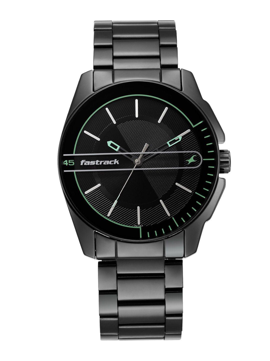 fastrack men black formal analogue watch 3089nm03