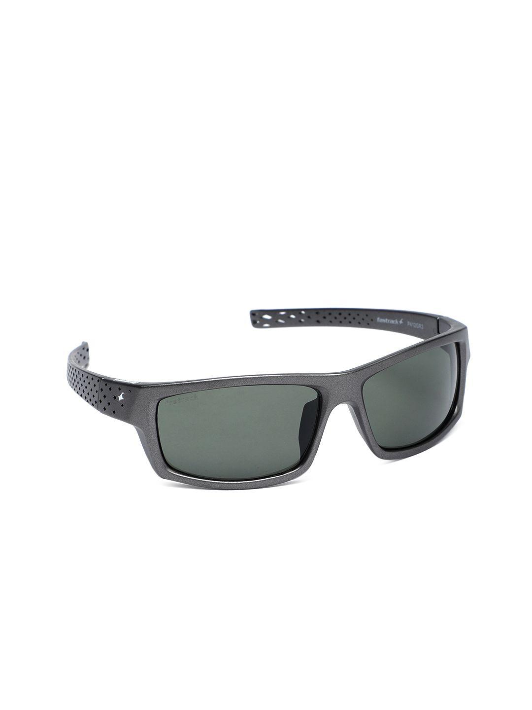 fastrack men green rectangle sunglasses p412gr3