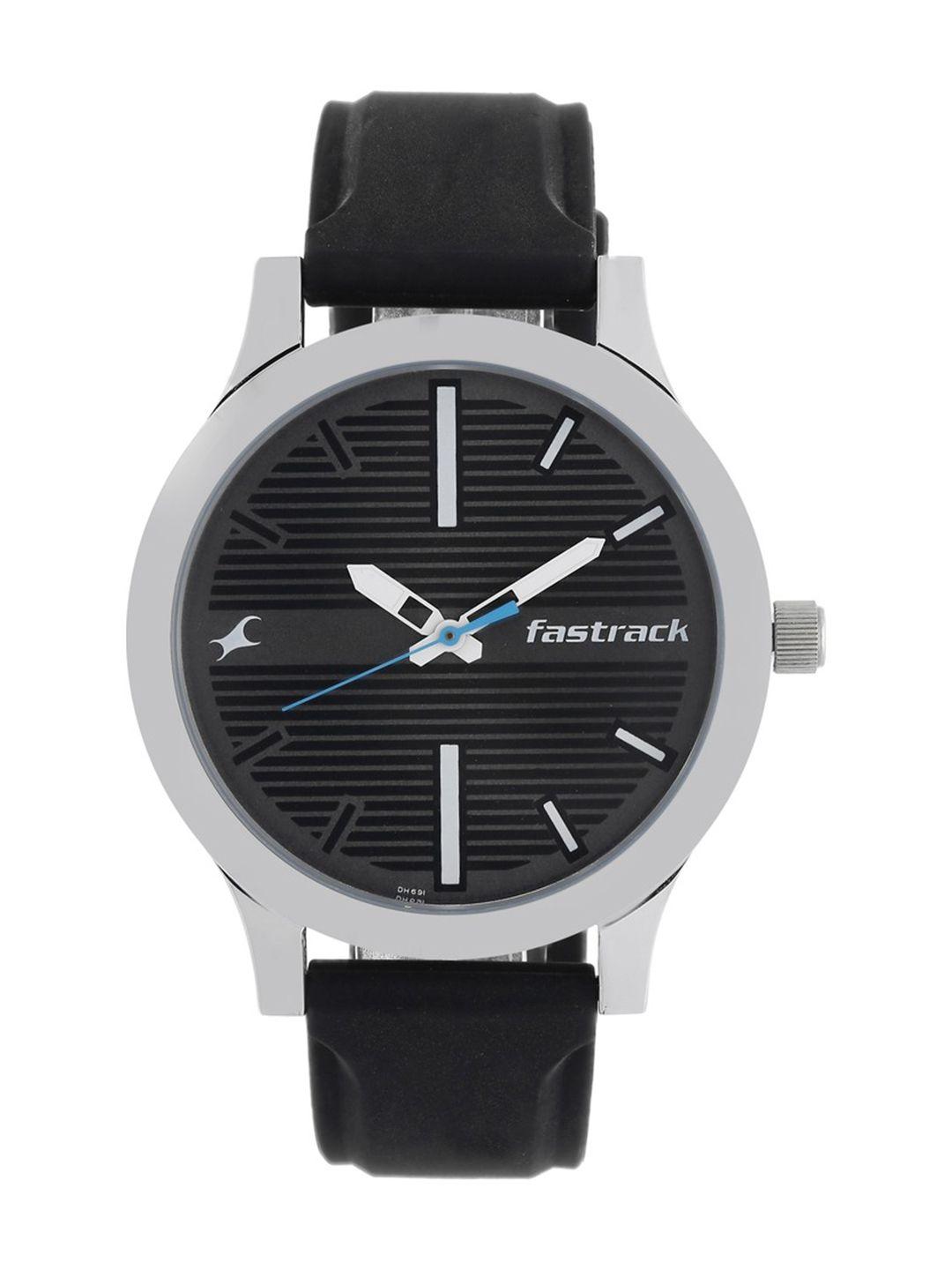 fastrack men grey analogue watch 38051sp01