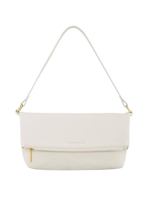 fastrack pearl white solid medium shoulder handbag