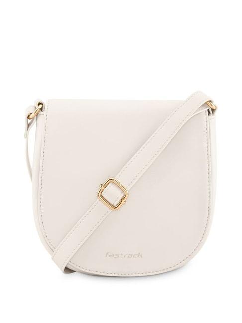 fastrack pearl white solid small sling handbag