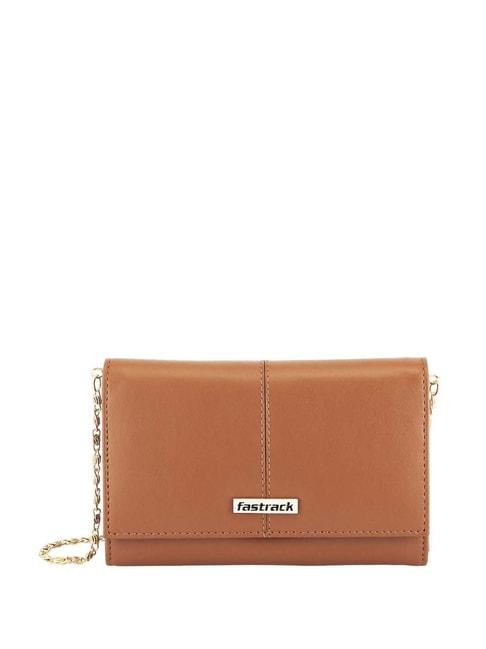 fastrack ss23 tan solid clutch