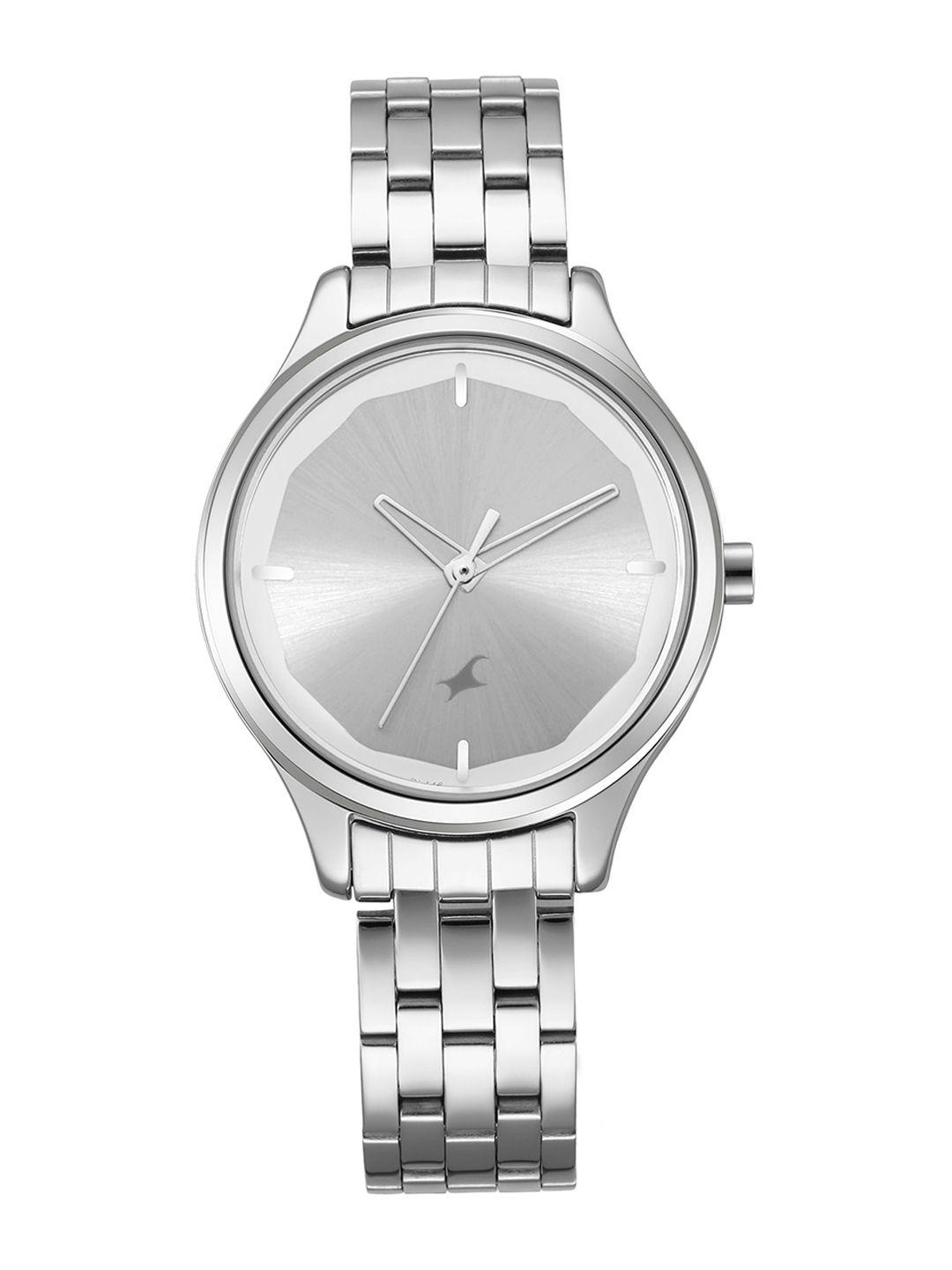 fastrack stunners 1.0 women silver-toned analogue watch 6248sm01