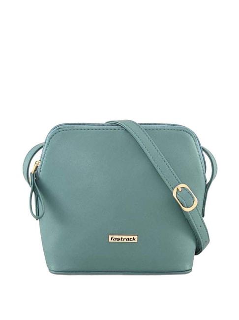 fastrack teal solid small sling handbag for women