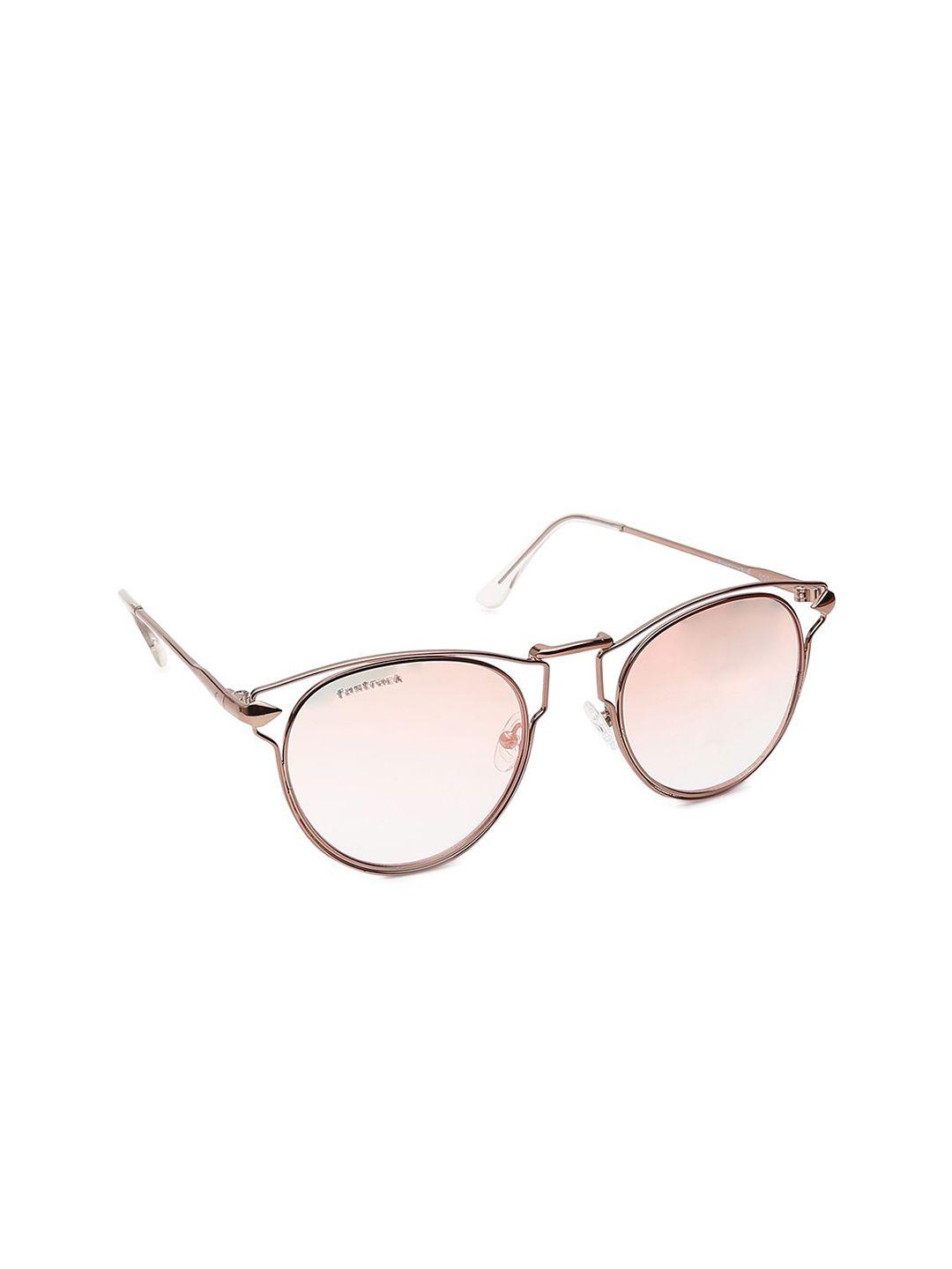 fastrack unisex brown lens & pink cateye sunglasses with uv protected lens