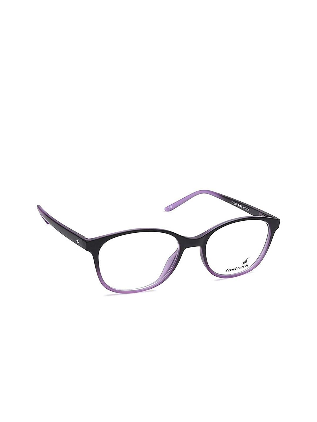 fastrack unisex purple & black full rim rectangle frames