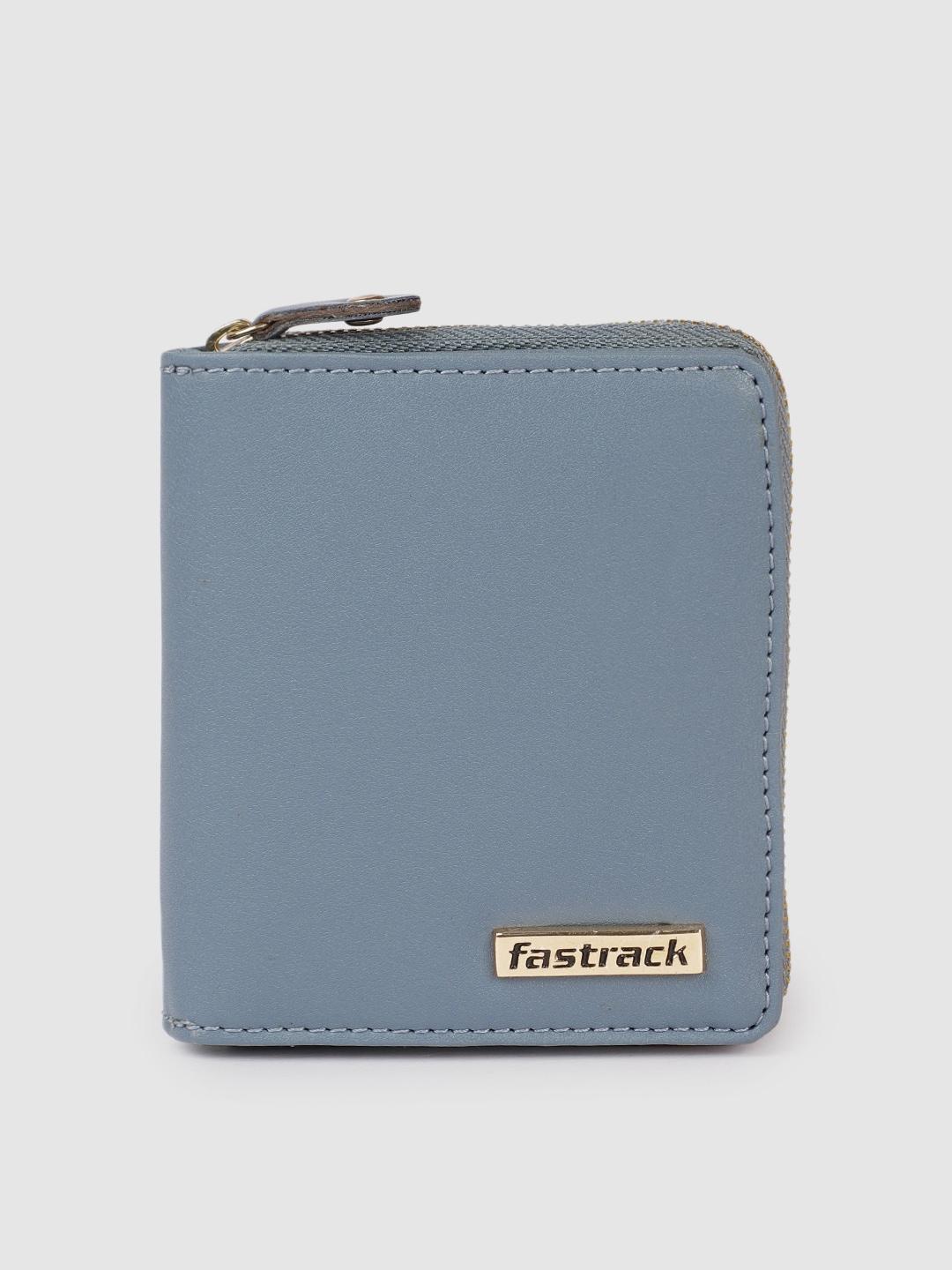 fastrack women blue two fold wallet