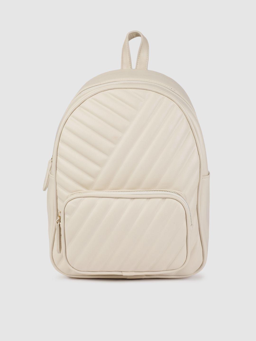 fastrack women white solid backpack
