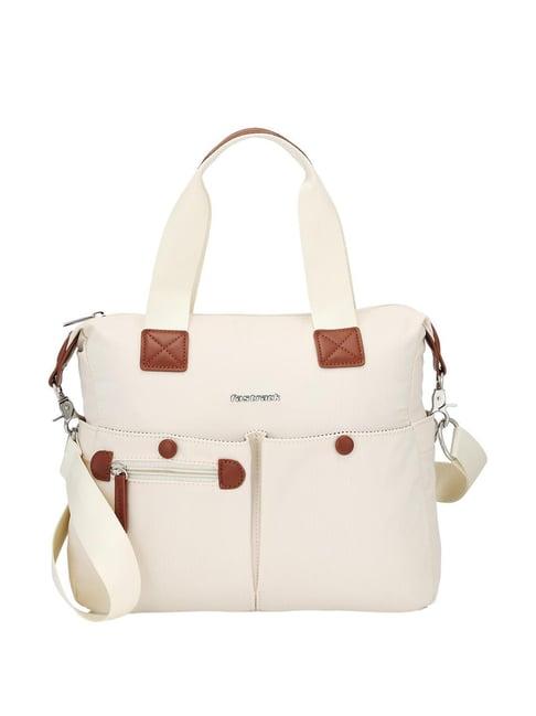 fastrack beige solid medium handbag