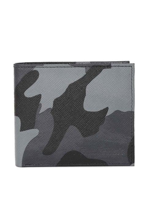 fastrack black casual leather rfid bi-fold wallet for men