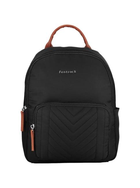 fastrack black quilted medium backpack