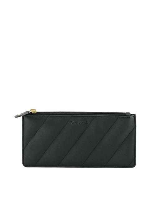 fastrack black quilted wallet for women