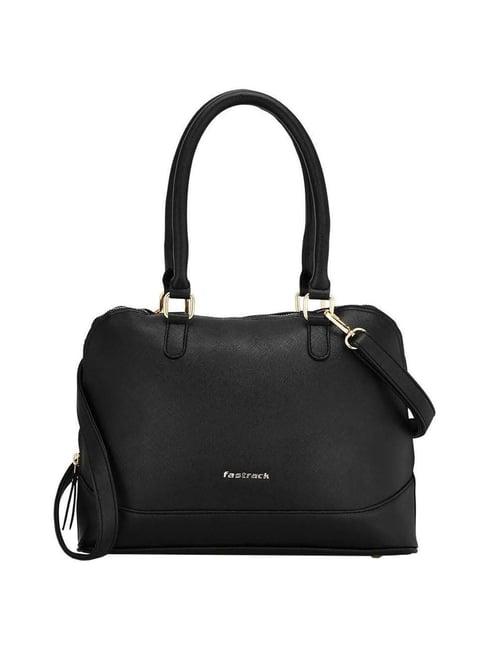 fastrack black solid medium handbag