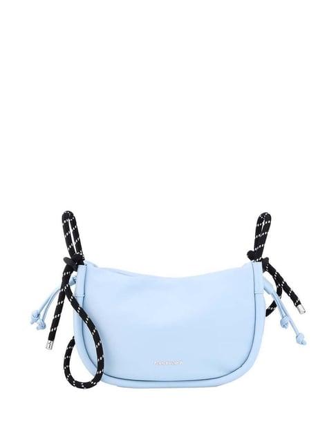 fastrack blue solid medium sling handbag