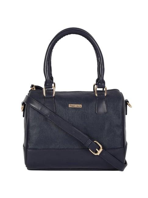 fastrack blue textured medium handbag