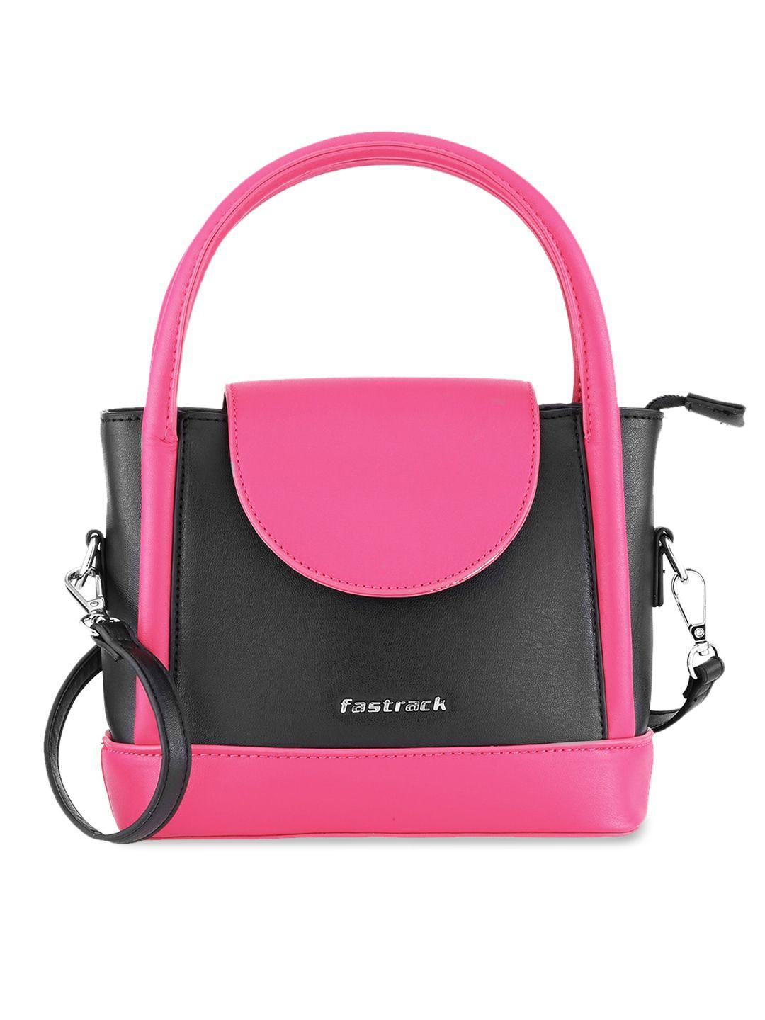 fastrack colourblocked structured satchel