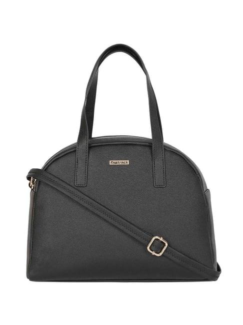 fastrack halfmoon black solid medium handbag