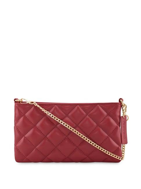 fastrack luscious red quilted small sling handbag