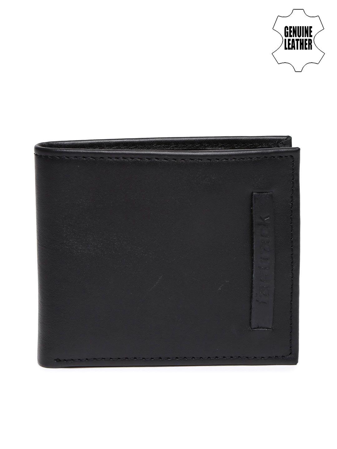 fastrack men black leather wallet