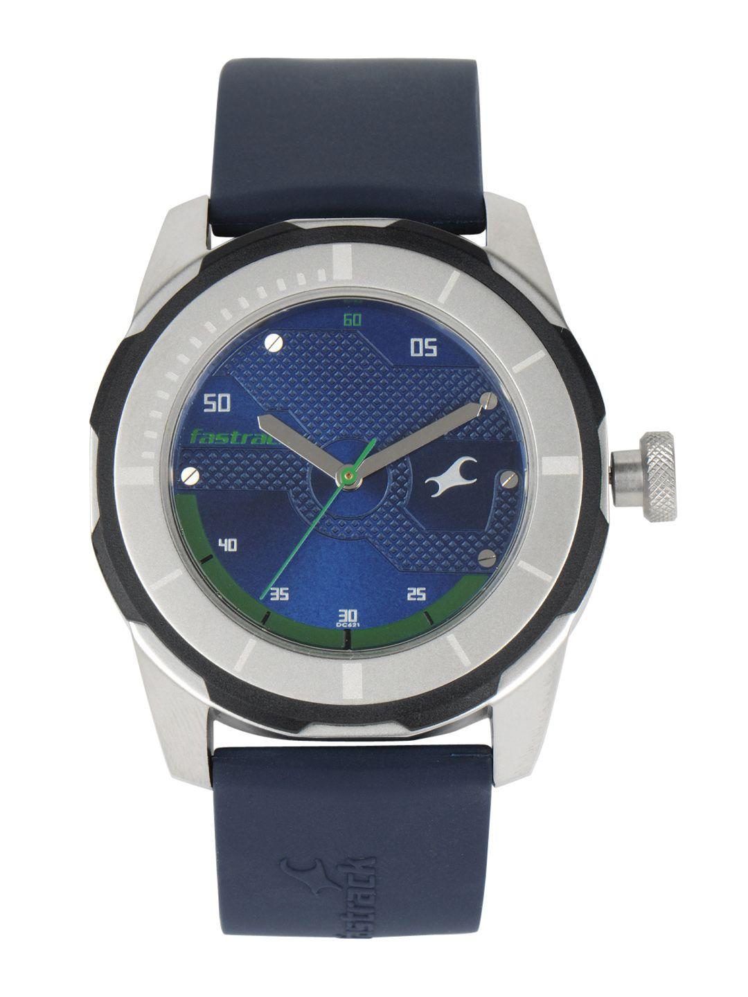 fastrack men blue dial watch 3099sp05