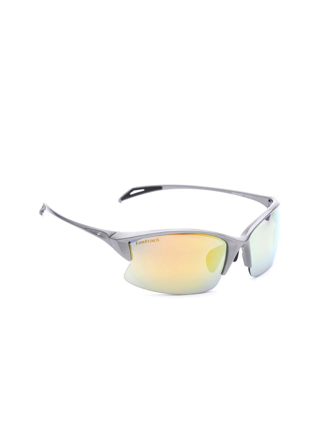 fastrack men mirrored half rim sports sunglasses p417yl1