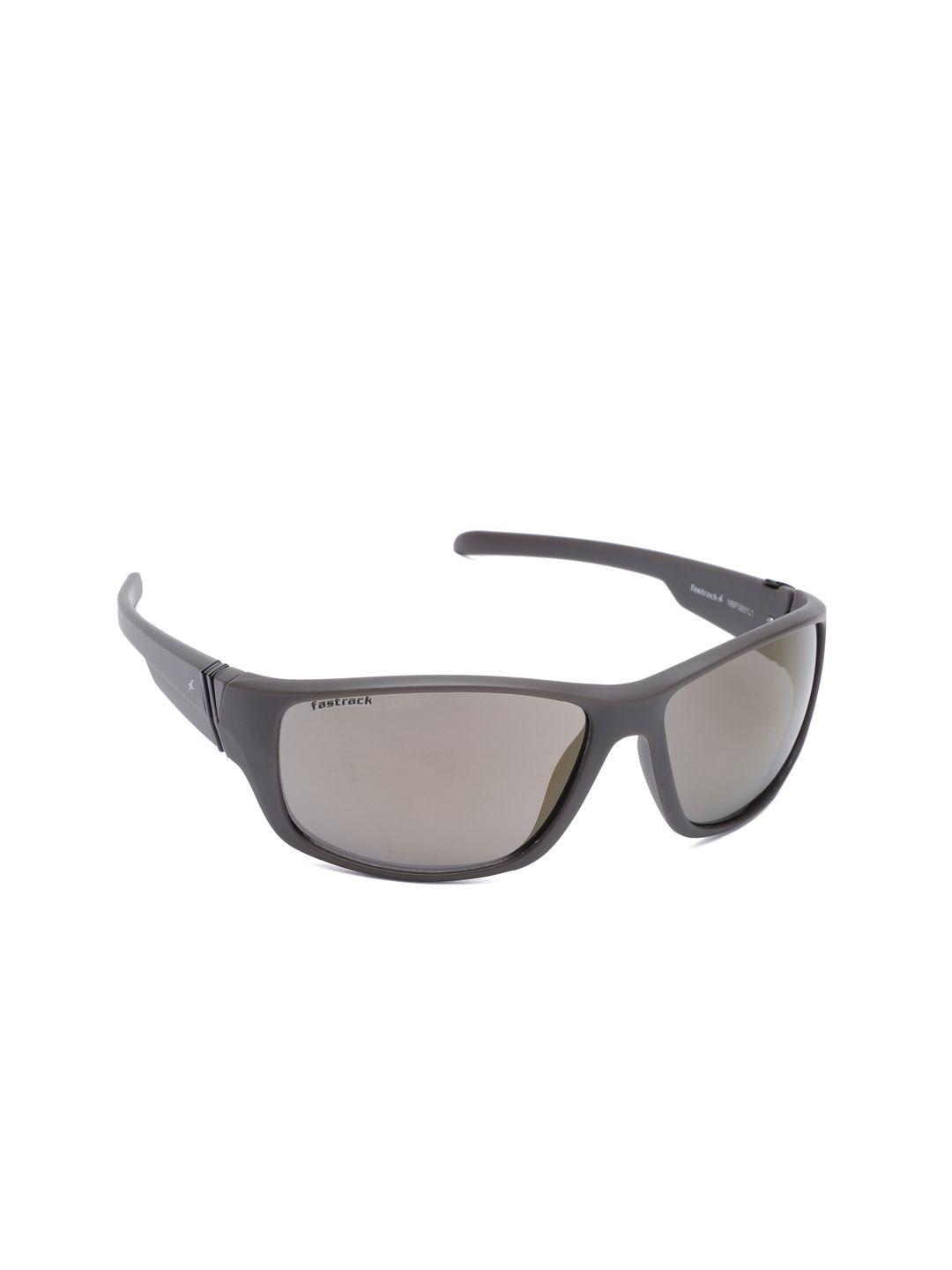 fastrack men mirrored rectangle sunglasses nbp390yl1