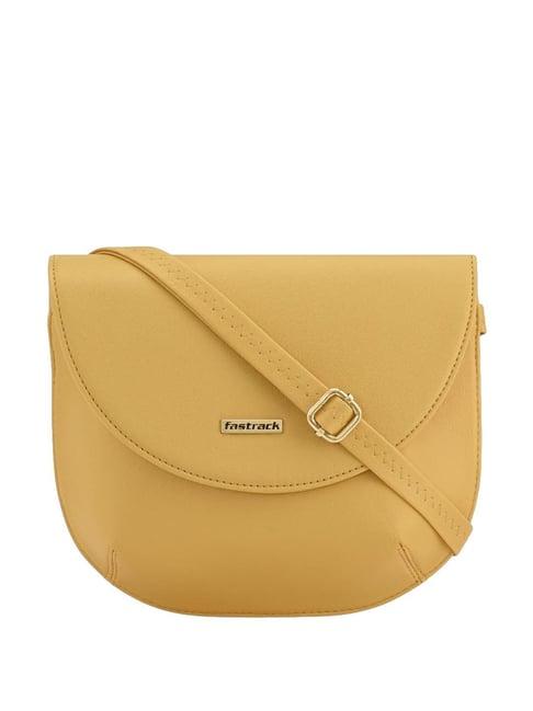 fastrack mustard solid sling handbag