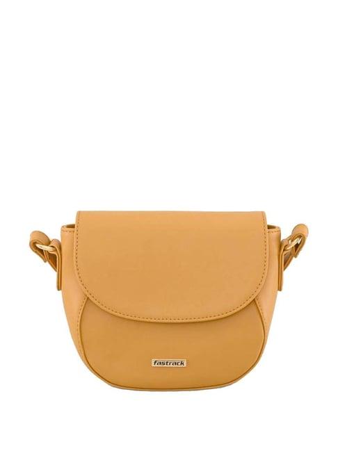 fastrack mustard solid small sling handbag