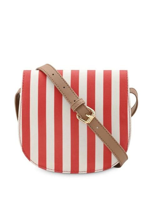 fastrack red nautical striped small sling handbag