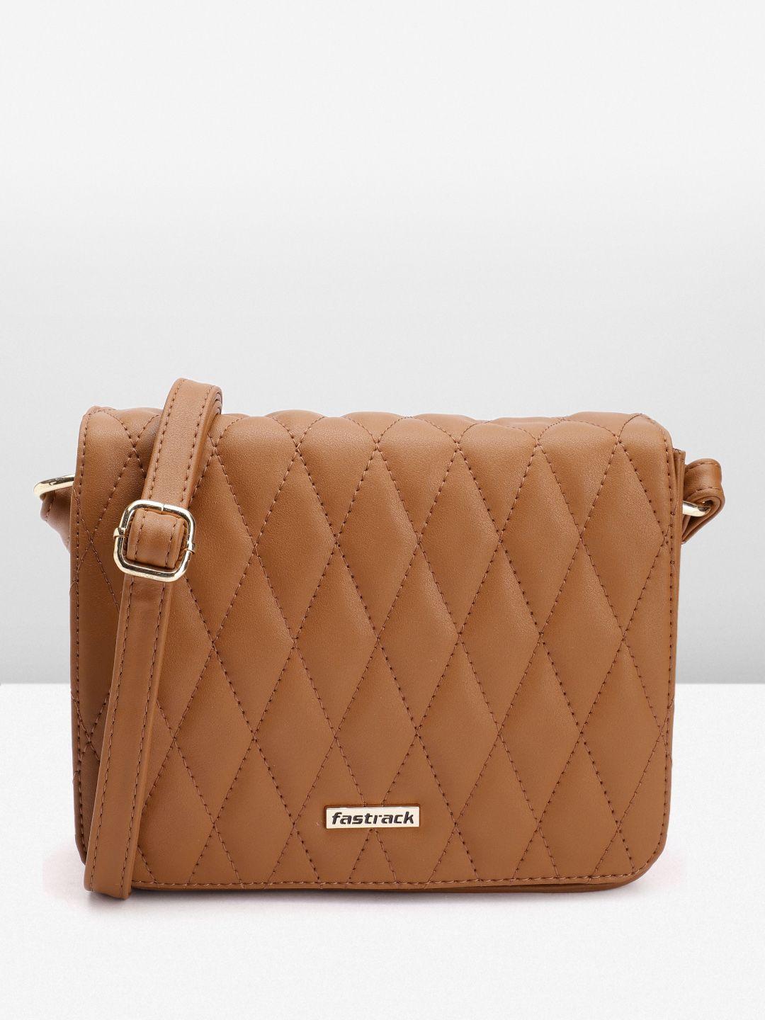 fastrack structured sling bag with quilted detail